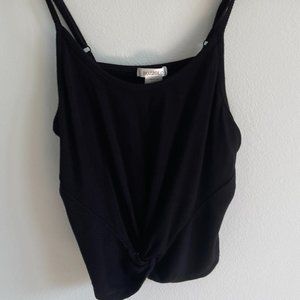 Bozzolo Black Crop Top Knot Front | MEDIUM